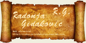 Radonja Gidaković vizit kartica